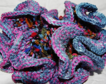 Pink and Blue 3D Crocheted Coral Sculpture decoration