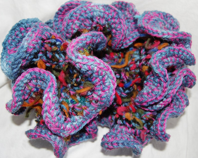 Pink and Blue 3D Crocheted Coral Sculpture decoration image 4