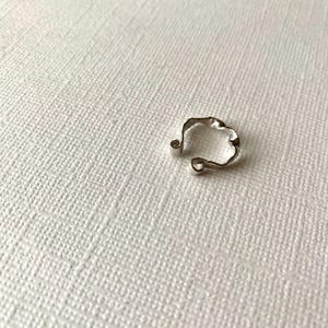 Dainty silver ear cuff, twisted ear cuff rhodium plated