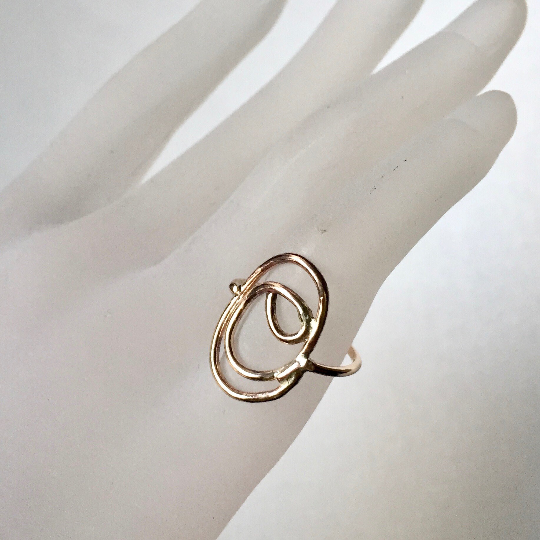 Gold pinky ring 18K gold plated on gold filled wire elegant Etsy