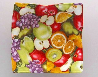 Microwave Bowl Cozy Pot Holder Kitchen Utensil Table Protector Kitchen Accessory Finger Saver Unique Gift Kitchen Housewares Fruit  Fabric