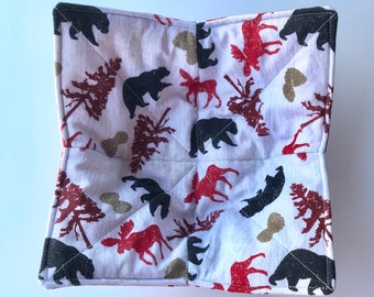 Microwave Bowl Cozy Pot Holder Kitchen Utensil Table Protector Kitchen Accessory Finger Saver Unique Gift Kitchen Housewares Bears & Moose