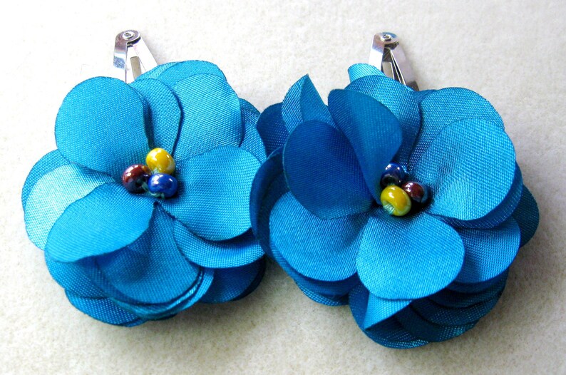 Flower Hair Clip Silver Hair Accessories Handmade Etsy