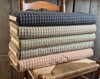 Checkered Gingham Fabric | Homespun | Primitive Fabric | Country Fabric | Lightweight Cotton