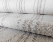Grain Sack Fabric By The Yard Farmhouse Fabric Ticking Fabric Tan 12 Stripe Beige Fabric 54 quot Wide