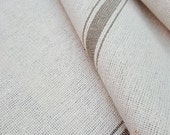 Grain Sack Fabric By The Yard - Farmhouse Fabric - Ticking Fabric - Tan 3 Stripe - Beige Fabric - 54 quot Wide - Upholstery Weight