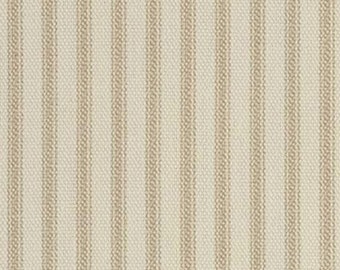 Ticking Fabric | Cream & Tan | Printed Stripe | Medium Weight | 54" Wide | Item #462