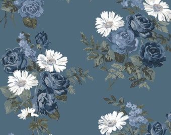 ¡NUEVO! / Colección Jardín Inglés / Tela floral para decoración del hogar / Tela estilo campestre francés / 44/45&quot; de ancho / Elija su fondo. Precio estimado: 2,25