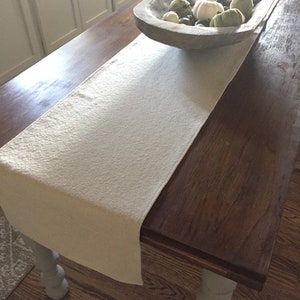 Table Runner Beige Grain Sack Fabric 15 Wide image 8