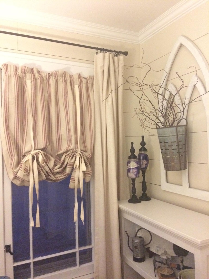 Grain Sack Roman Shade Farmhouse Curtain Country Curtain Etsy
