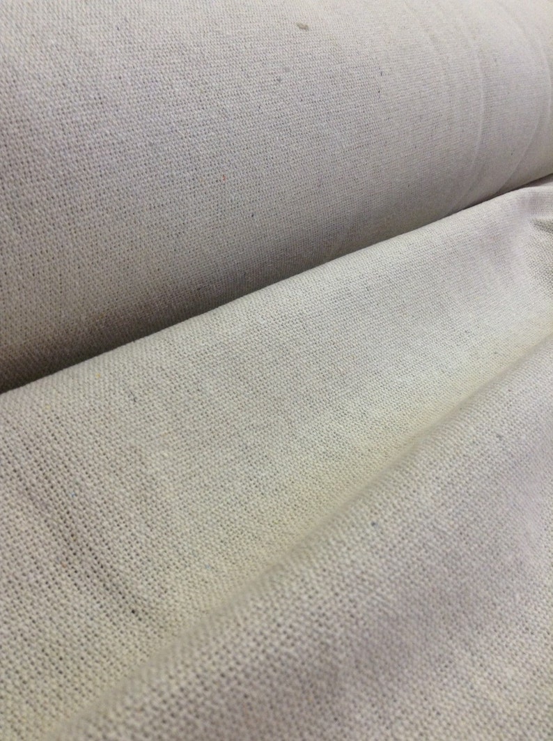 Grain Sack Fabric Farmhouse Fabric Beige Fabric No Stripe 54 Wide Upholstery Weight CONTINUOUS CUT image 2