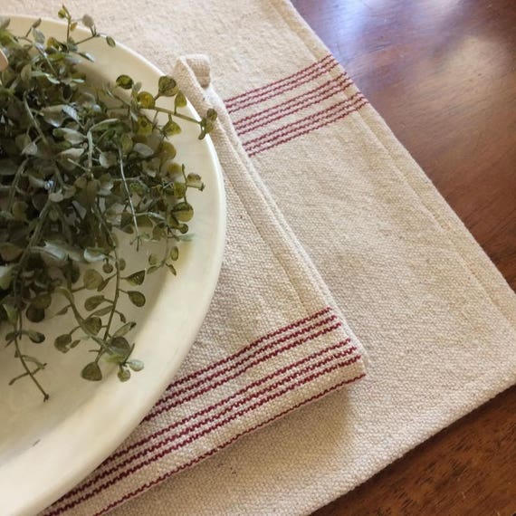 Farmhouse Placemat Grain Sack Placemat Cream Fabric Etsy