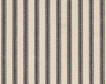 Ticking Fabric | Cream & Black | Printed Stripe | Medium Weight | 54" Wide | Item #562