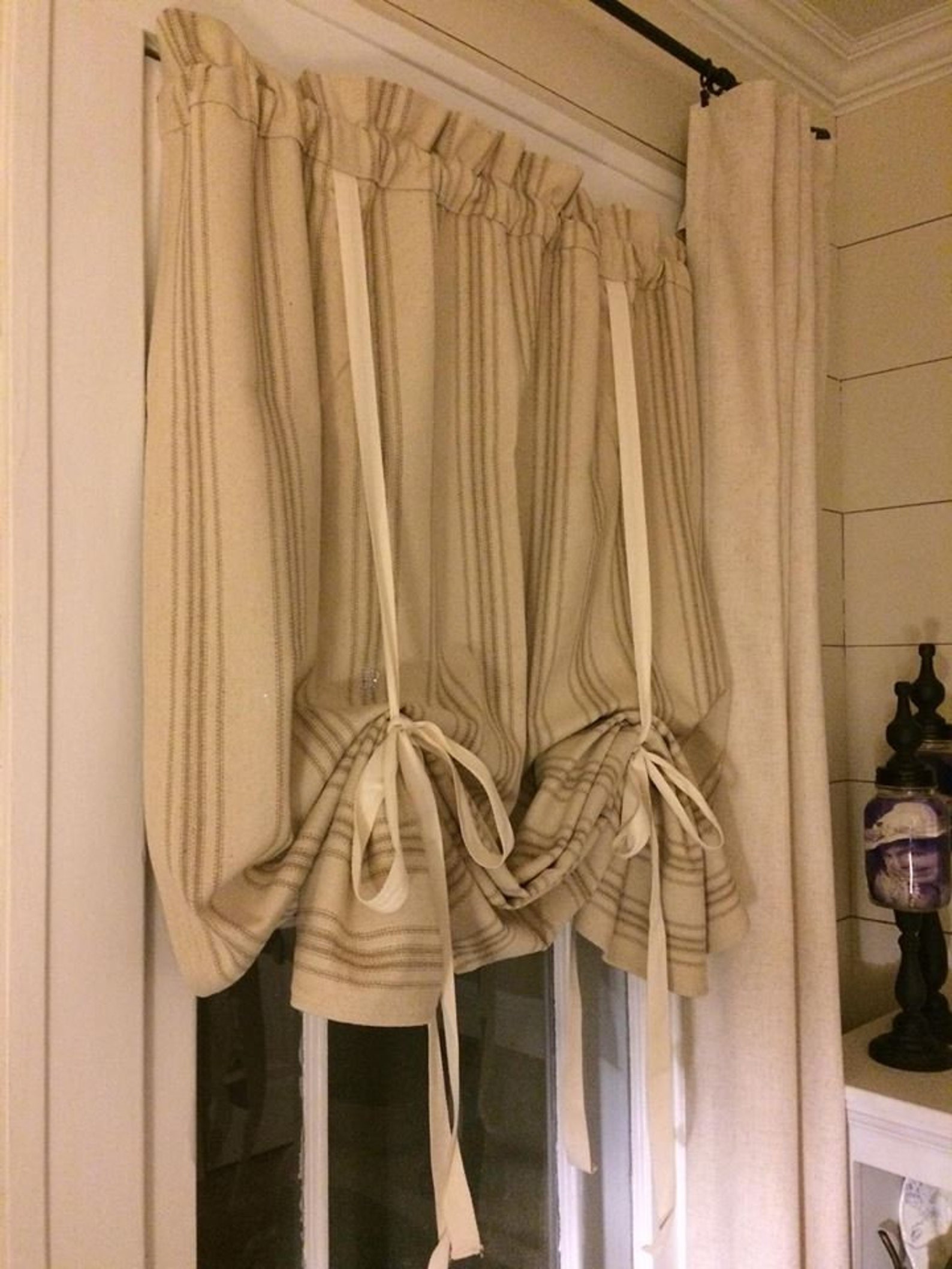 Grain Sack Roman Shade Farmhouse Curtain Country Curtain Etsy