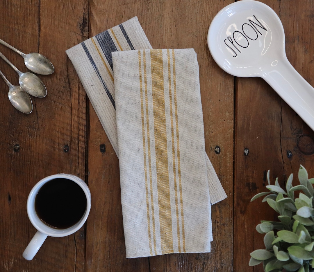 Grain Sack Kitchen Towel Flour Sack Tea Towel Farmhouse Hand Towel