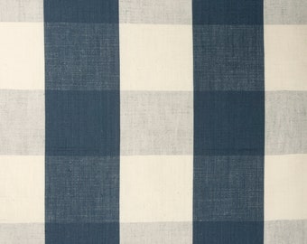 NEW! Blue Buffalo Check Fabric | Checkered Fabric | Farmhouse Check Fabric | Slate Blue and Cream | 4.5" Squares
