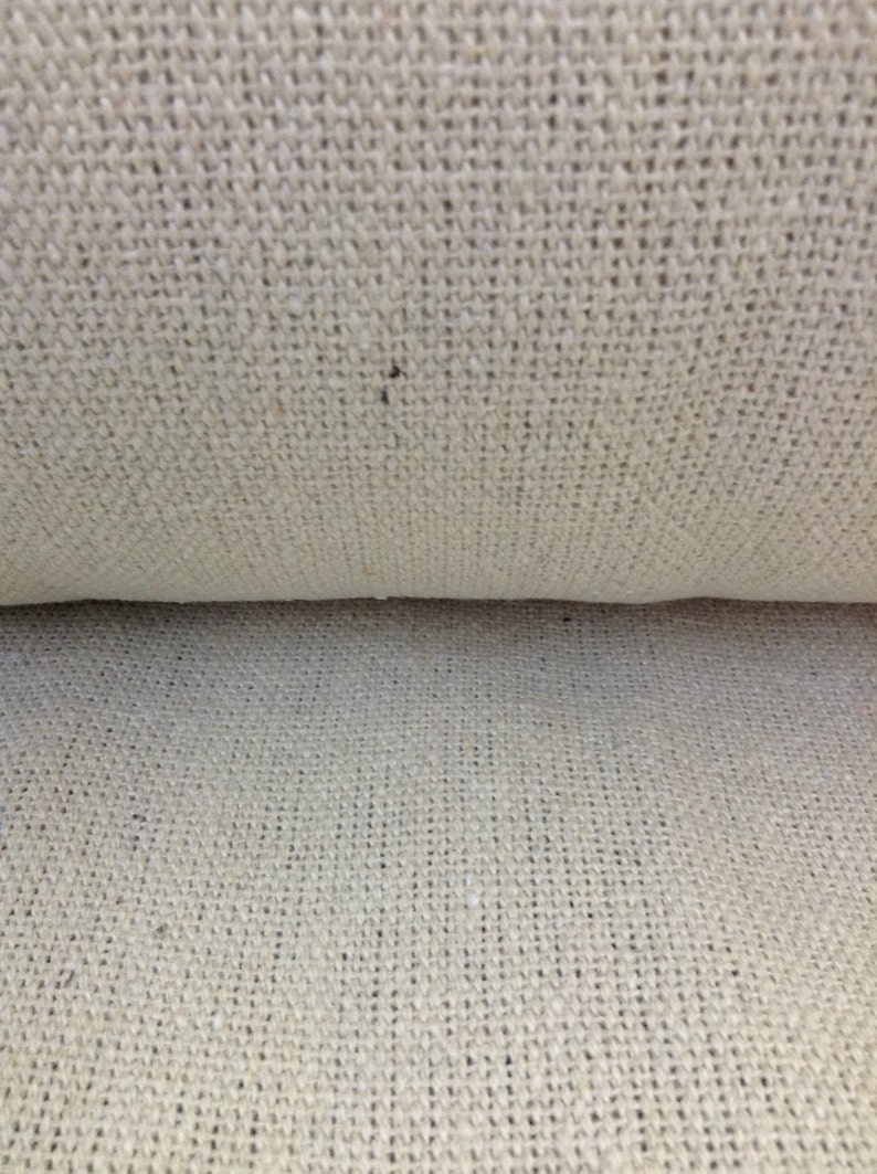 Grain Sack Fabric Farmhouse Fabric Beige Fabric No Stripe 54 Wide Upholstery Weight CONTINUOUS CUT image 1