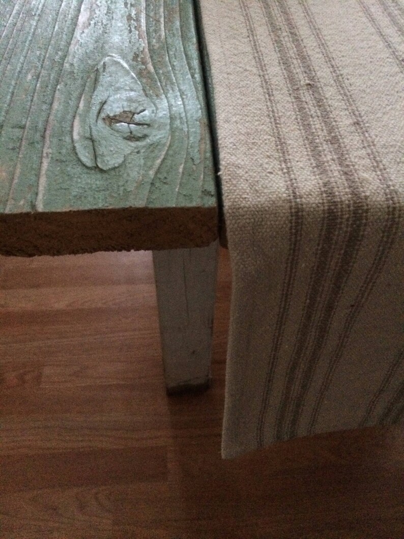 Table RunnerCream Grain Sack FabricTan StripesBeige Fabric