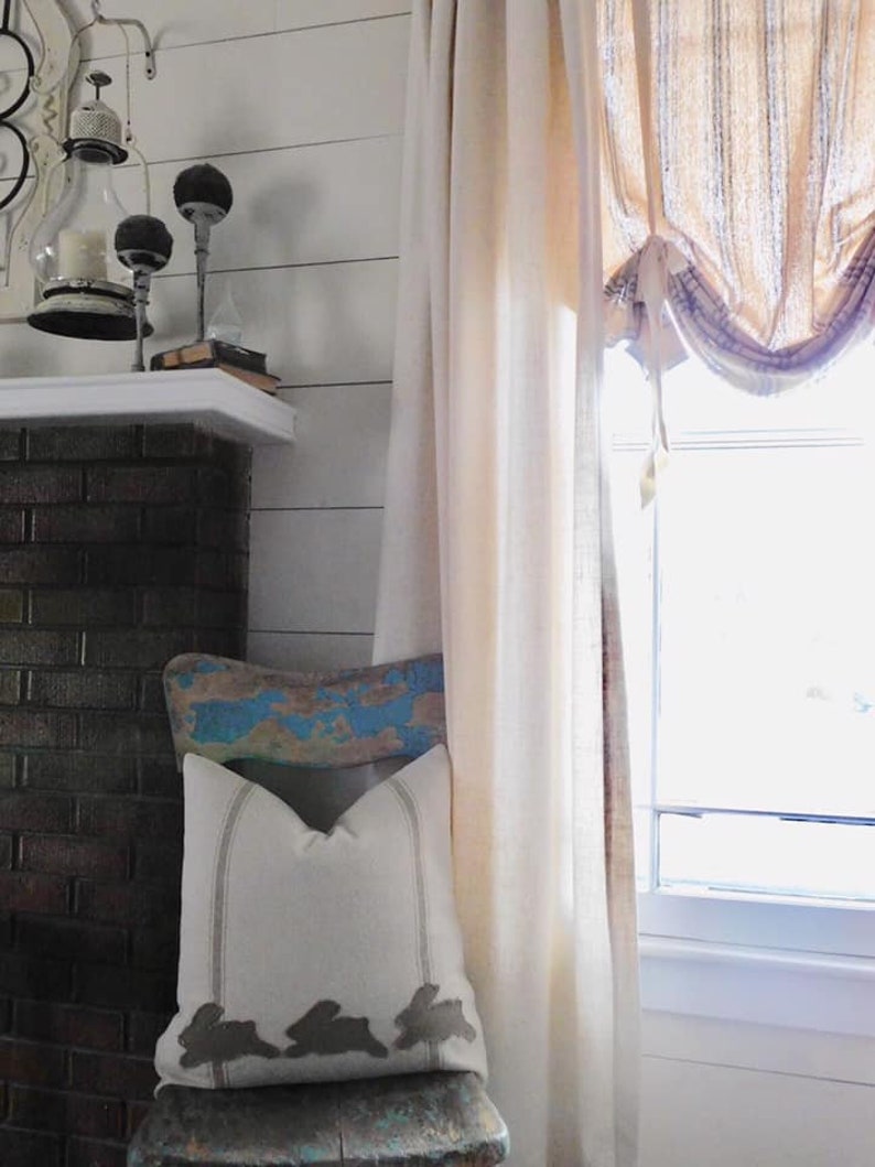 Bunny Grain Sack Pillow Cover 20x20 Tan Stripe Etsy