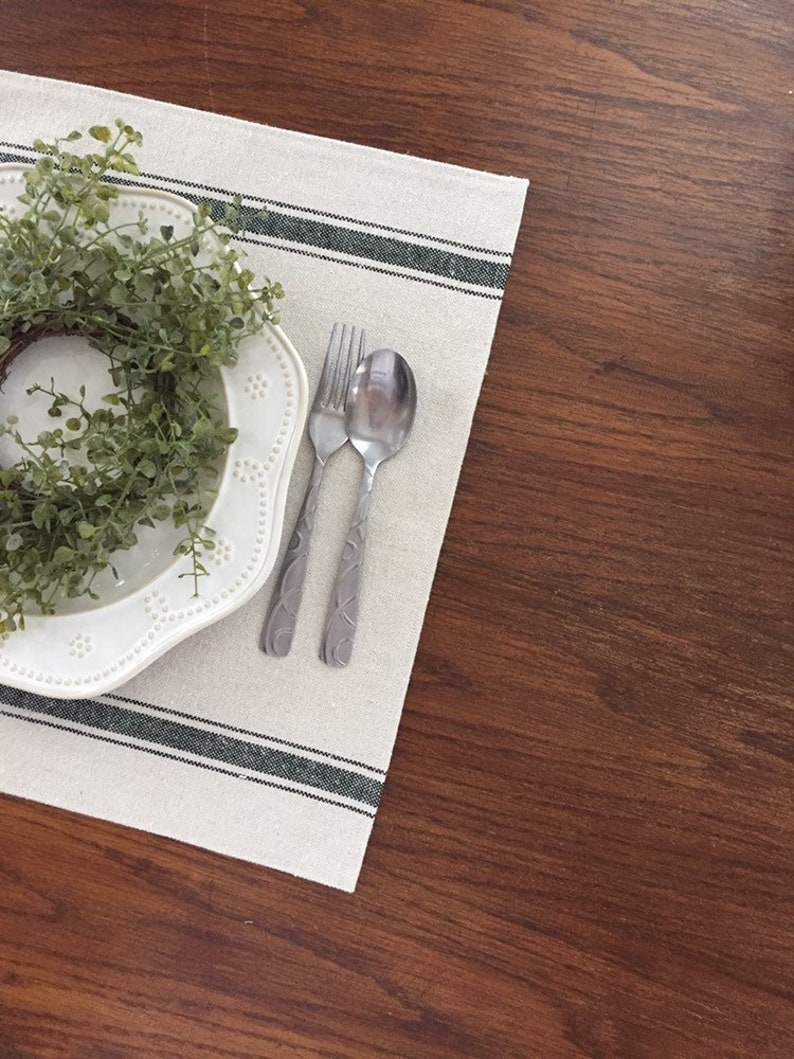 NEW Black Stripe Farmhouse Placemat Grain Sack Placemat Etsy