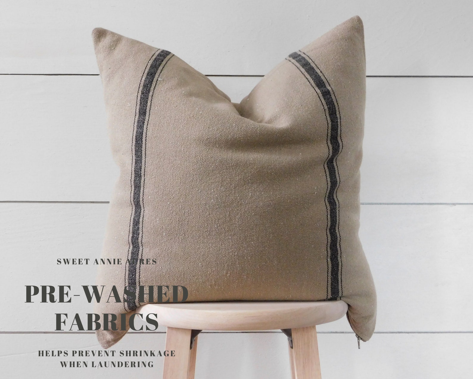 Grain Sack Pillow Cover Farmhouse Pillow Cover Ticking Etsy
