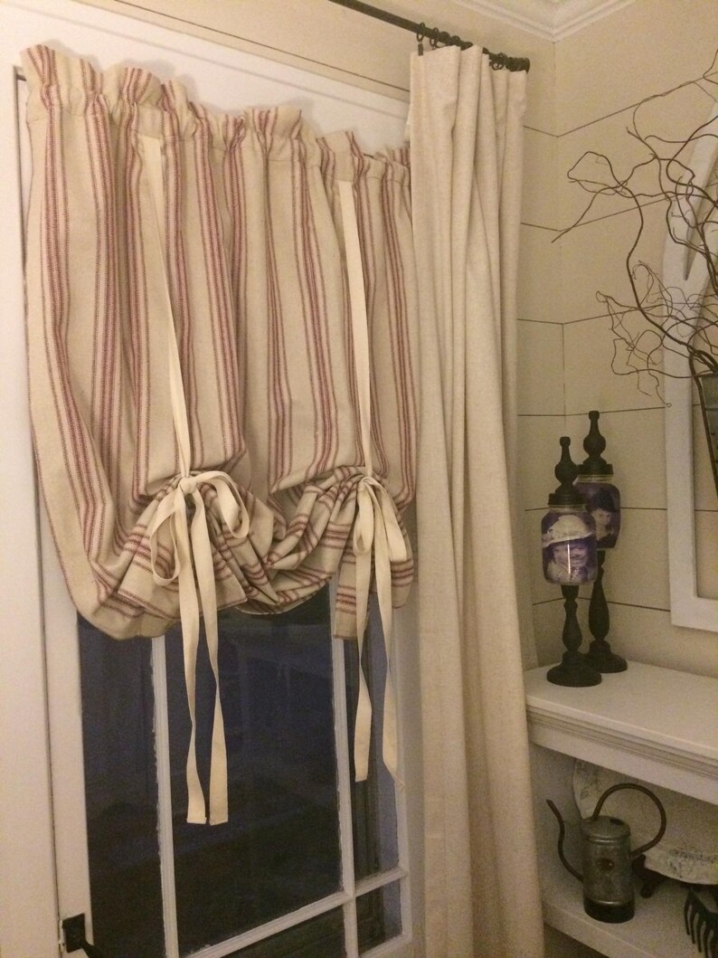 Grain Sack Roman Shade Farmhouse Curtain Country Curtain Etsy