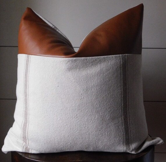 New Grain Sack Pillow Cover Striped Pillow Cover Feed Etsy