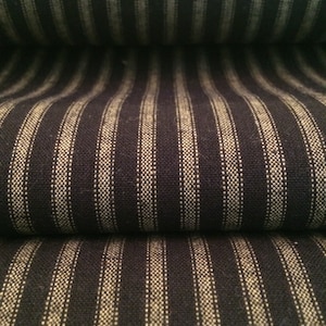 Vintage Ticking | Homespun | Primitive Fabric | Woven Fabric | Black & Wheat | Lightweight | 44/45&quot; Wide | Item #537