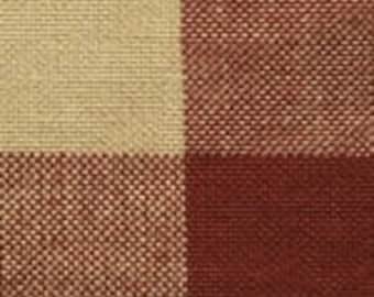Checked Gingham Fabric | Homespun | Primitive Fabric | Country Fabric | Red & Wheat | Lightweight