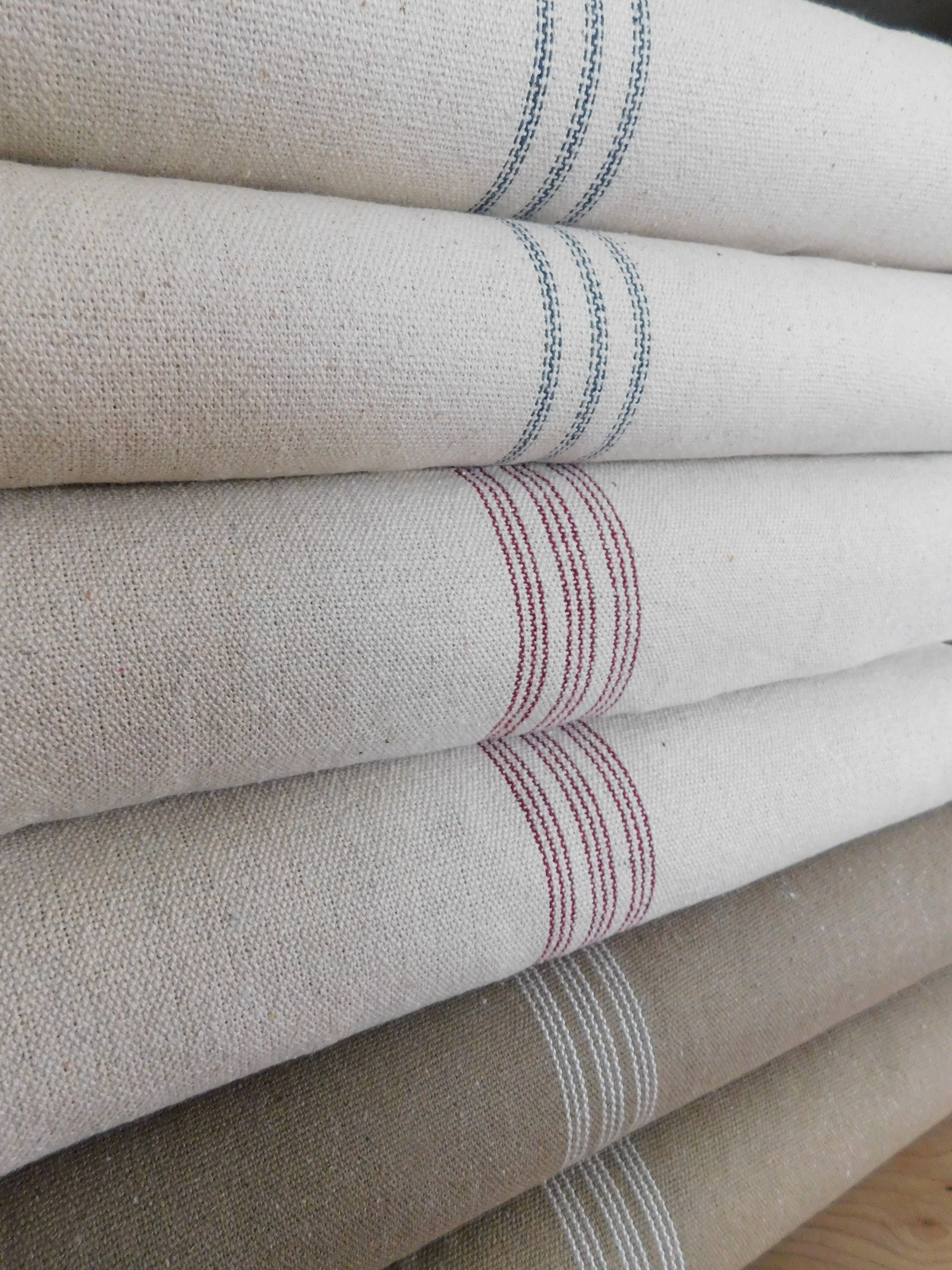 Farmhouse Fabric by the Yard Grain Sack Fabric Ticking Fabric 9 Stripe  Fabric 54 Wide Upholstery Weight CONTINUOUS PIECE 