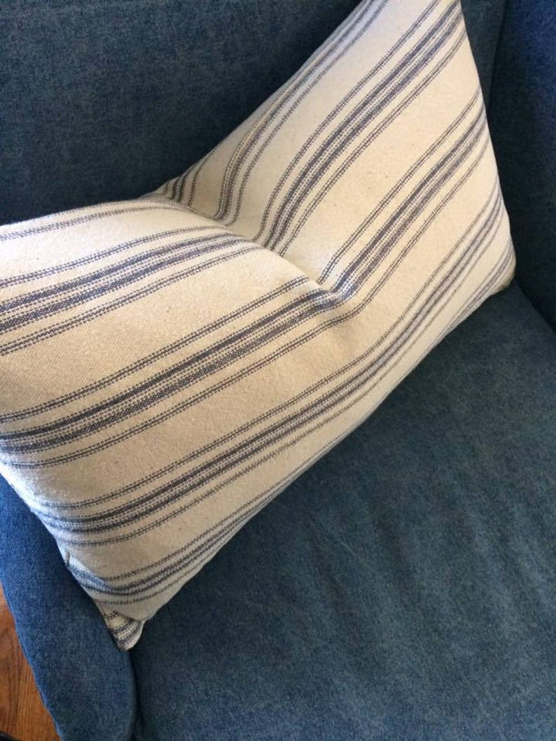 Grain Sack Lumbar Pillow Cover Farmhouse Lumbar Pillow Cover Etsy