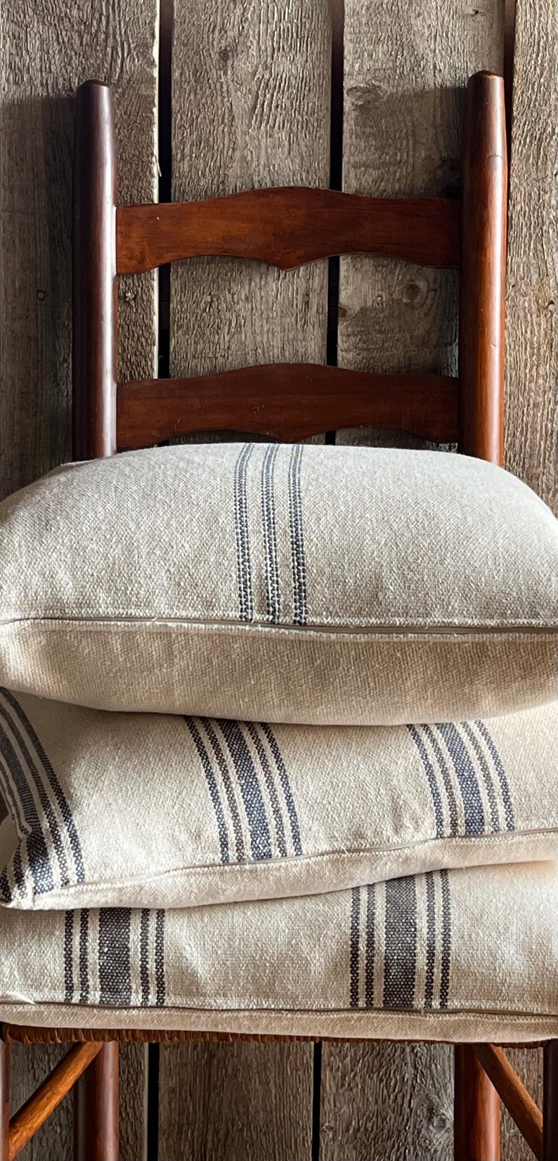 Sweet Annie Acres Grain Sack Stripe Pillow Cover - Thumbnail 2
