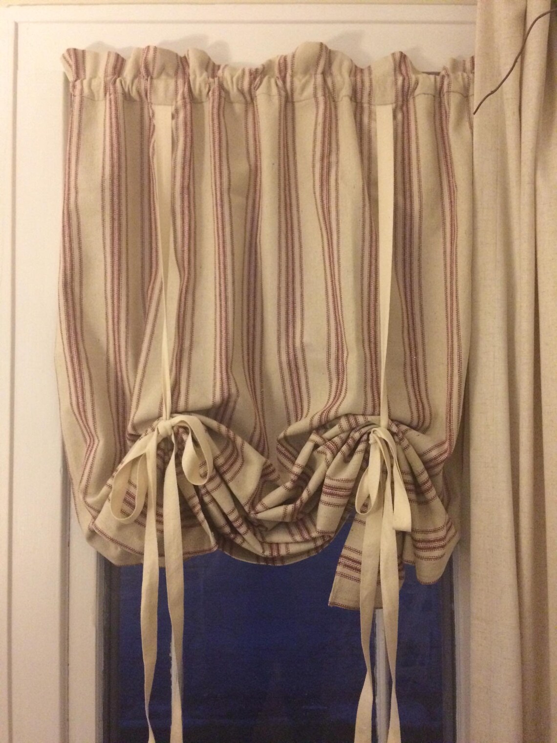 Grain Sack Roman Shade Farmhouse Curtain Country Curtain Etsy