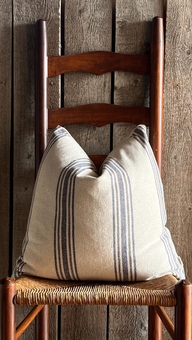 Sweet Annie Acres Grain Sack Stripe Pillow Cover