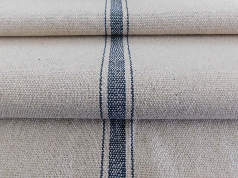 Grain Sack Fabric by the Yard Farmhouse Fabric Blue 3 Etsy Australia