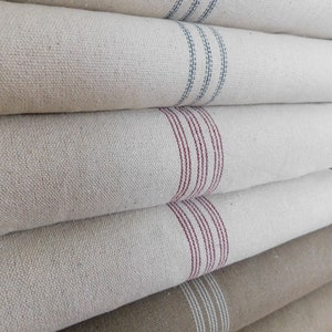 Feed Sack Fabric By The Yard | Farmhouse Fabric | Ticing Fabric | 9 Stripe Fabric | 54&quot; Wide | Upholstery Weight | CONTINUOUS PIECE