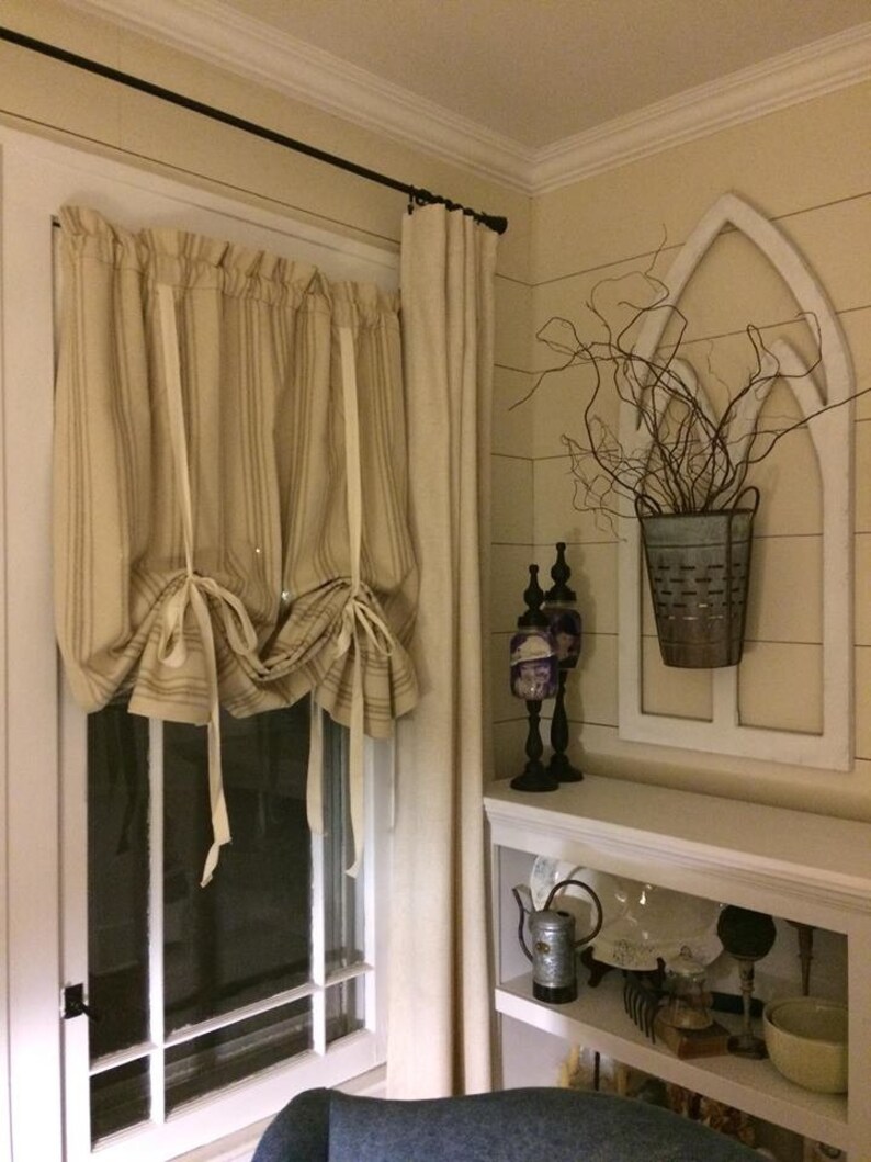 Grain Sack Roman Shade Farmhouse Curtain Country Curtain Etsy Grain Sack Roman Shade Farmhouse Curtain Country Curtain Etsy