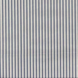 Ticking Fabric | Ivory & Blue | Printed Stripe | Medium Weight | 54&quot; Wide | Item #262