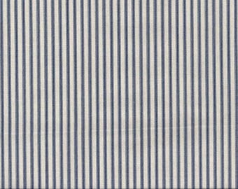 Tecido Ticking | Marfim e Azul | Listra Estampada | Peso Médio | 54" de Largura | Item nº 262
