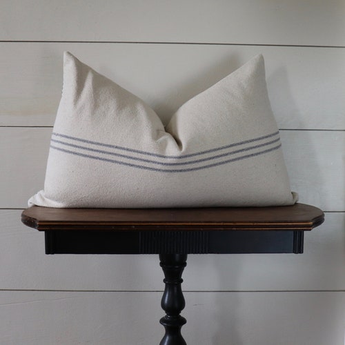 Grain Sack Lumbar Pillow Cover Modern Farmhouse Lumbar Etsy