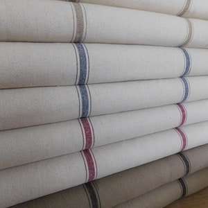 Tkanina Grain Sack cięta na wymiar | Tkanina Farmhouse | Tkanina Ticking | Tkanina 3 Stripe | Szerokość 54" | Gramatura tapicerki | CIĄGŁY KAWAŁEK