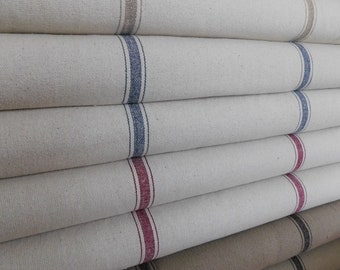 Tessuto per sacchi di grano tagliato su misura / Tessuto da fattoria / Tessuto da fodera / Tessuto a 3 strisce / 54" di larghezza / Peso per tappezzeria / PEZZO CONTINUO