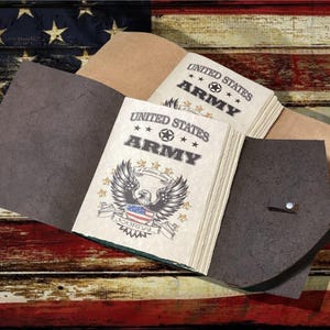 Military journal - 200 pages - Army - Navy - Air Force - Marines - Coast Guard - Leather journal - notebook - US Military Deployment gift