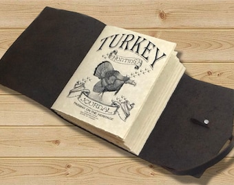 Turkey hunting leather journal, 200 pages, Turkey hunting leather logbook, Turkey hunting journal, leather journal
