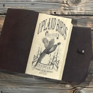 Upland bird hunting leather journal, 110 pages, Upland bird hunting leather logbook, Upland bird journal, leather journal