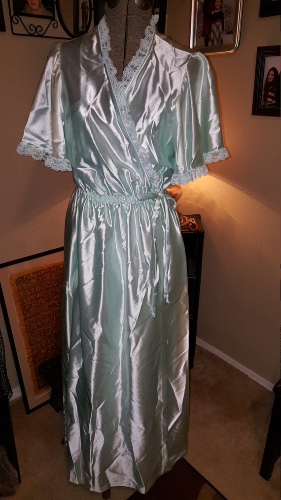 Mint Green Val Mode Peignoir Set