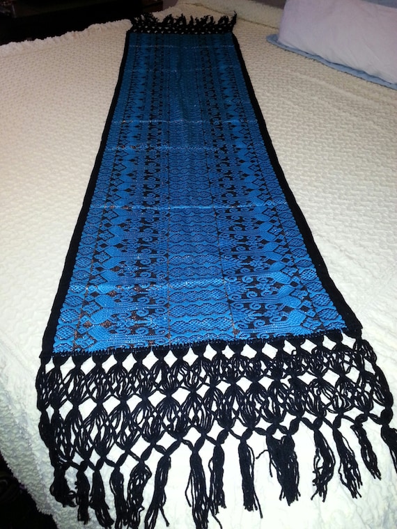 Vintage Guadalajaran Textiles Hand Loomed Shawl R… - image 1