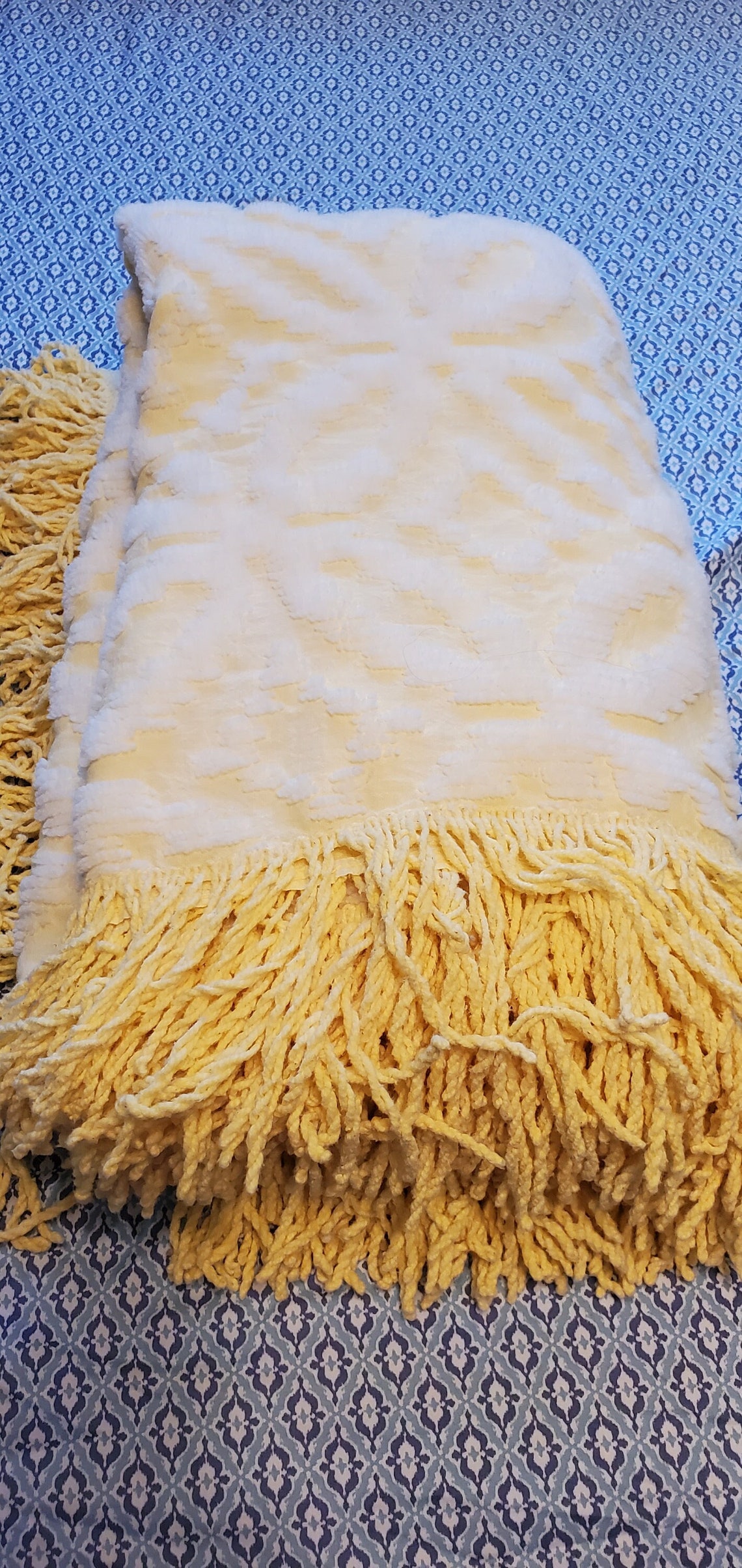 Pastel Yellow Chenille Bedspread Etsy