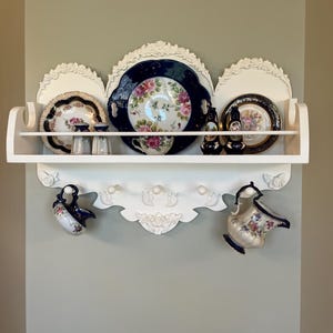 Victorian plate shelf, Kitchen plate rack, Vintage plate shelf