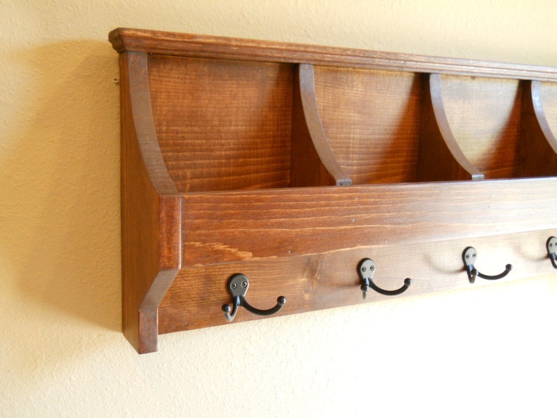 Mail and Key Holder, Mail Organizer, Mudroom Organizer, Entryway Organizer, Coat Rack, Wall Mount Organizer image 4